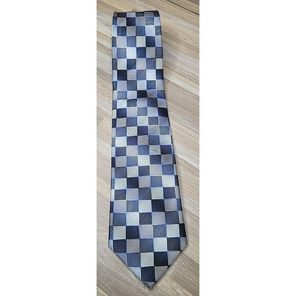 Pronto Uomo Couture 100% Silk Men's Checker Tie w/ Mens Warehouse Price Tag NEW - Picture 3 of 9